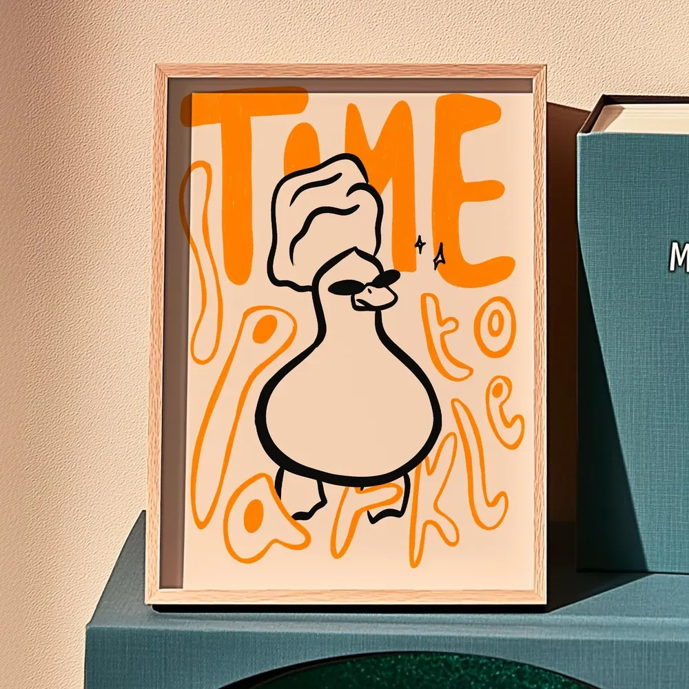 Time To Sparkle Duck Art Print, Bathroom Decor