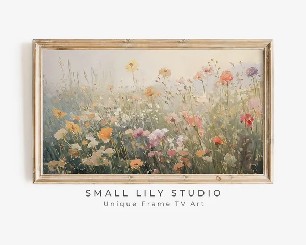 Summer Wildflower Field Vintage Style Art Print