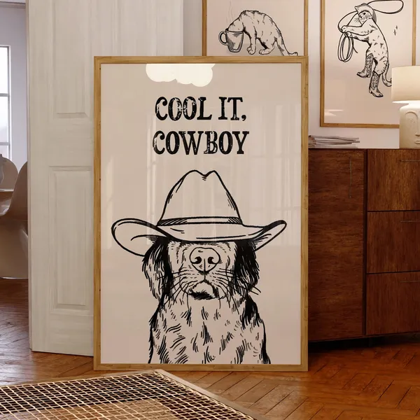 Cool Cowboy Traditional Travel Poster