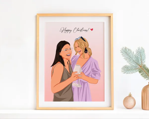 Custom Best Friend Portrait, Personalized Art Print