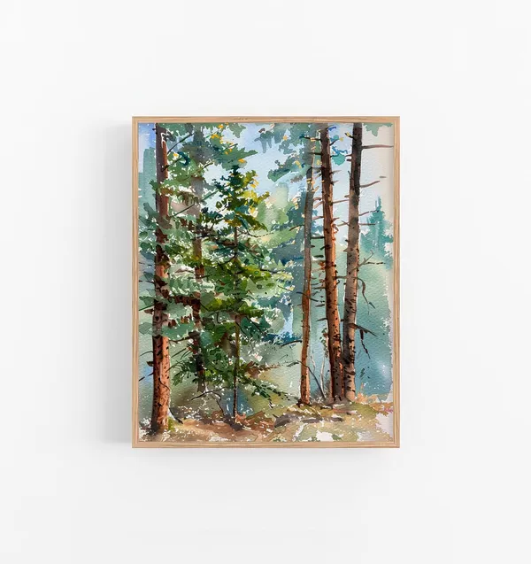 San Juan Landscape Watercolor Travel Art Print