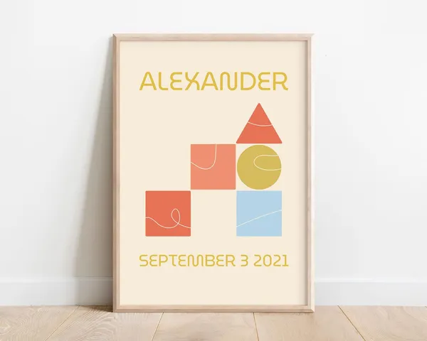Custom Name Print, Vintage Nursery Decor Art Print