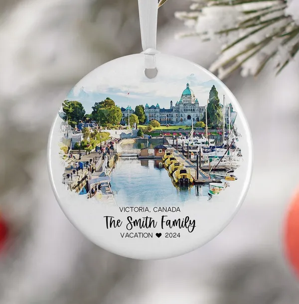 Victoria Canada Watercolor Travel Souvenir Art Print