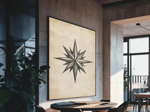 North Star Minimalist Boho Christmas Art Print