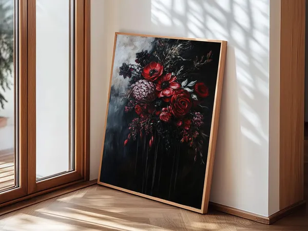 Blood Roses, Dark Academia Halloween Art Print