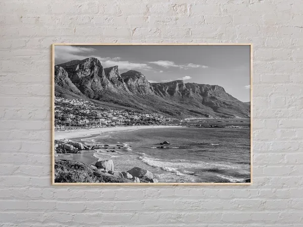 Black And White Cape Town Travel Poster