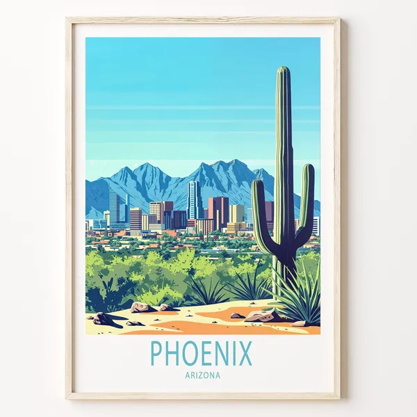 Phoenix Arizona Travel Poster, Arizona Wall Art Print