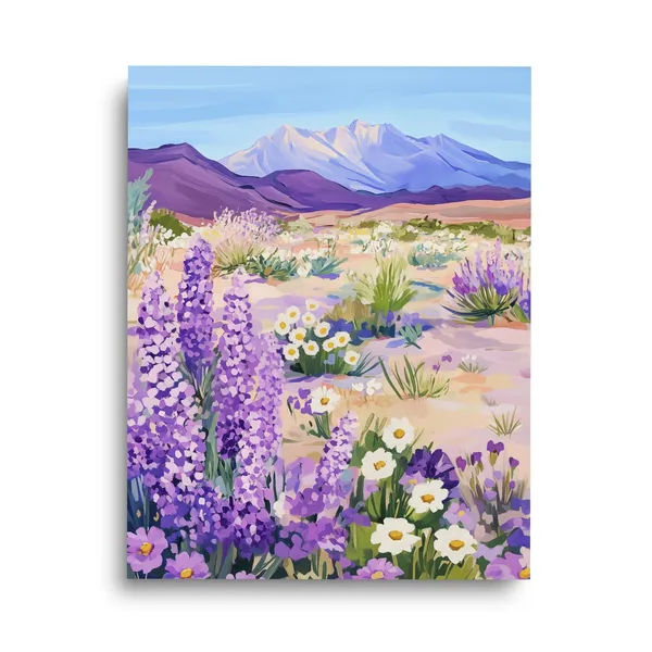 Desert Lavender Watercolor Print, Southwest Wildflowers