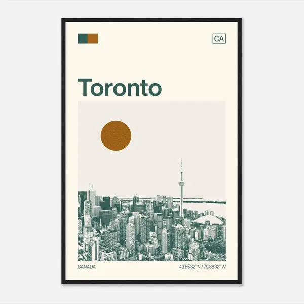 Toronto Canada Minimalist Monochrome Travel Poster