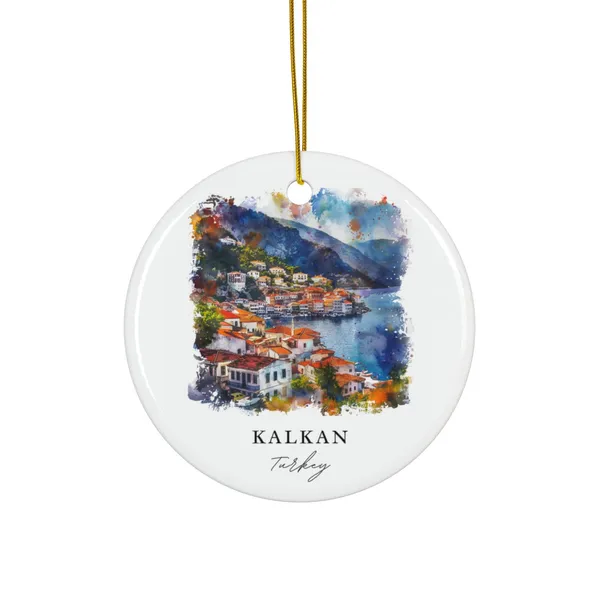 Kalkan Turkey Travel Poster, Christmas Decor Gift
