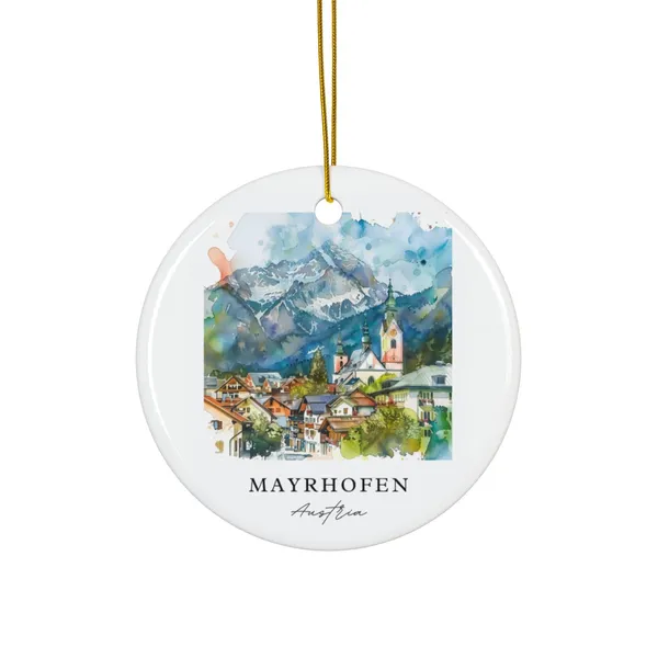 Mayrhofen Austria Christmas Travel Poster Print