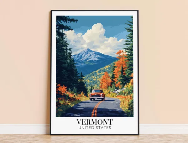 Vermont USA Travel Poster, Home Decoration