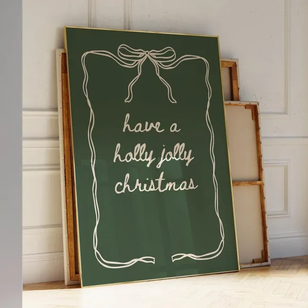 Have A Holly Jolly Christmas, Coquette Bow Print