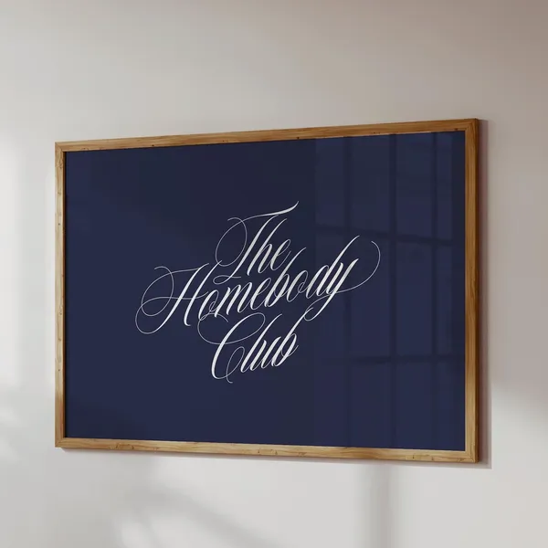 Homebody Club Aesthetic Wall Art Print, Retro