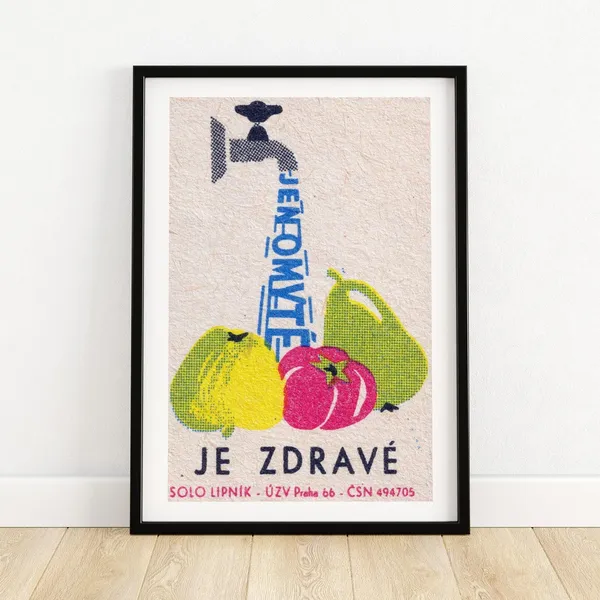 Wash Your Vegetables Matchbox Vintage Poster Print