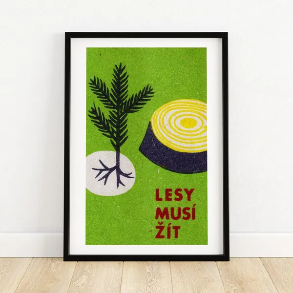 Trees Must Live, Vintage Czech Art Poster Print