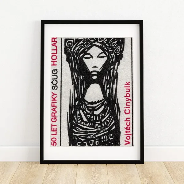 Traditional Woman Matchbox Vintage Czech Art Print
