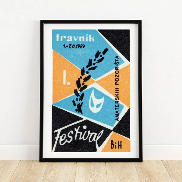 Theatre Festival Matchbox Vintage Eastern Europe Poster
