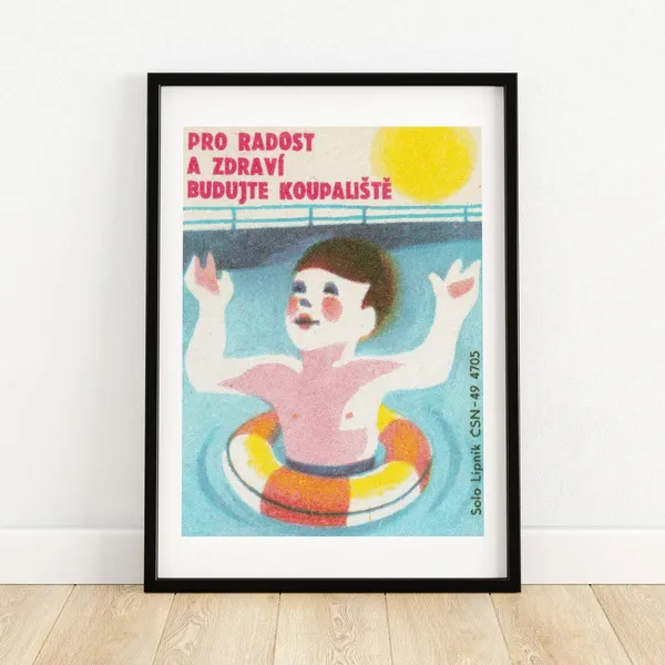 Swimming For Joy And Health Vintage Poster Print