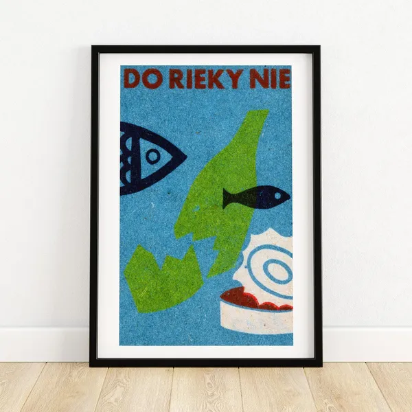 Polluted Water Fish Vintage Czech Art Print