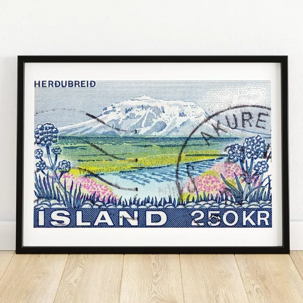 Mountain River Vintage Poster Print, Aesthetic