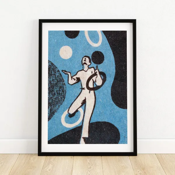 Juggler Matchbox Vintage Eastern Europe Art Print