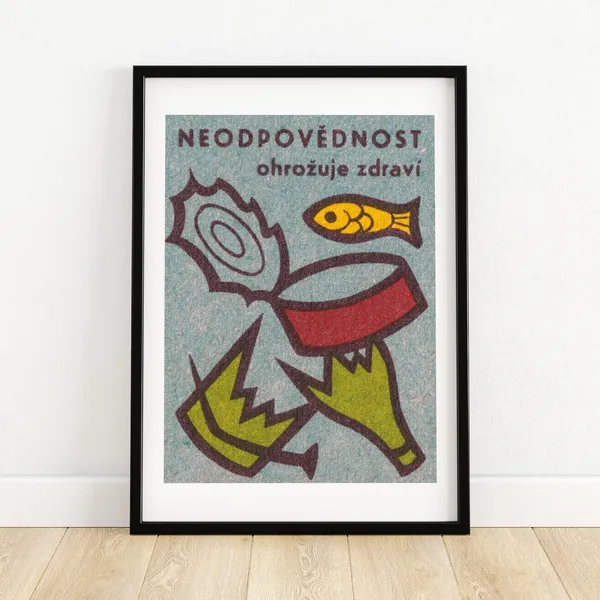 Irresponsibility Endangers Health Vintage Matchbox Poster
