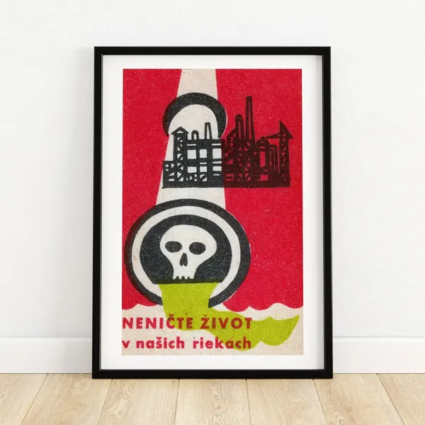 Dont Destroy Life In Our Rivers Vintage Czech Art Print