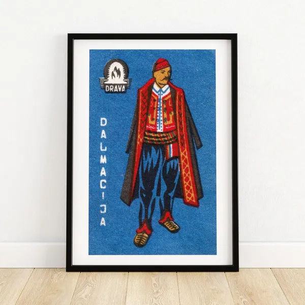 Croatian Man Matchbox Vintage Eastern Europe Art Print