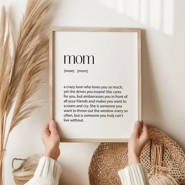 Funny Mom Definition, Humorous Art Print