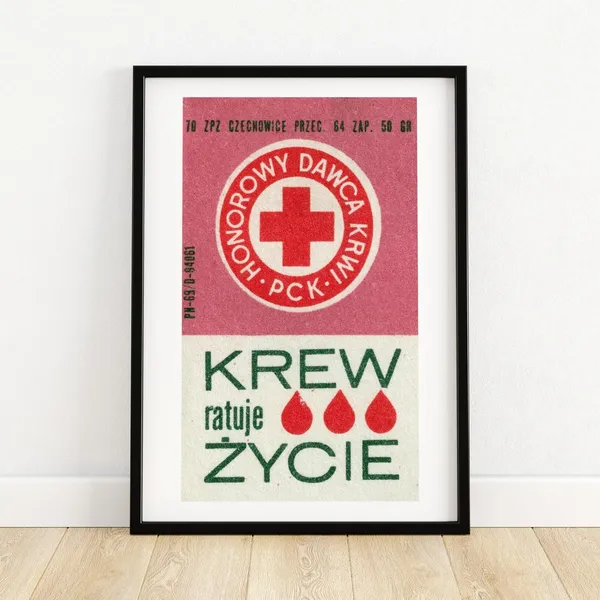 Blood Donation Matchbox Vintage Eastern Europe Poster