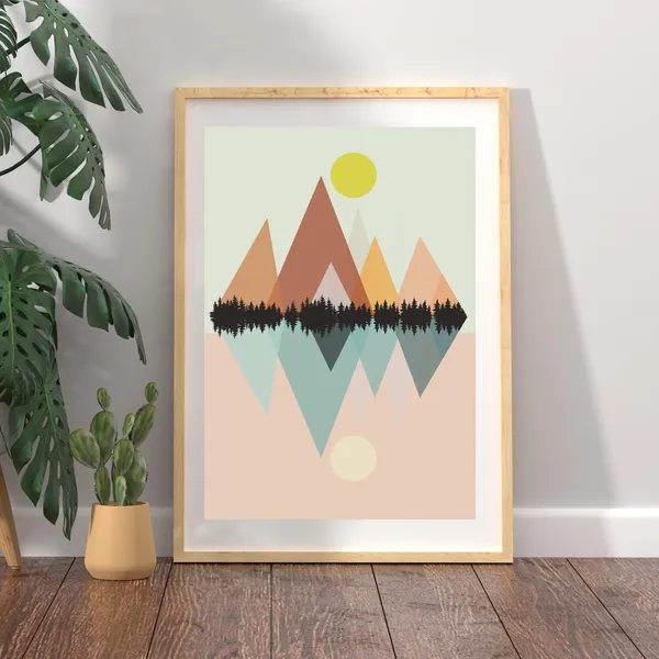 Scandi Landscape Art Print, Nordic Home Decor