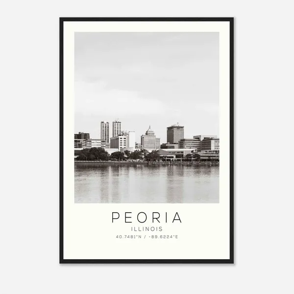 Peoria Illinois Minimalist Travel Poster, Art Print