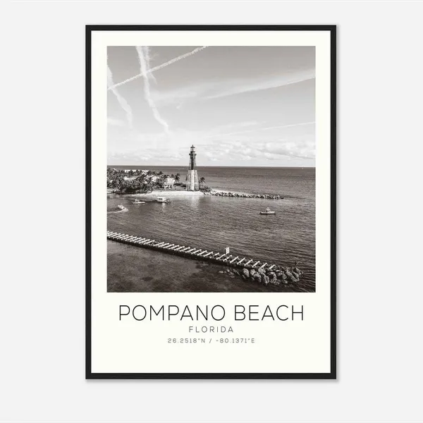 Pompano Beach Florida Minimalist Travel Poster