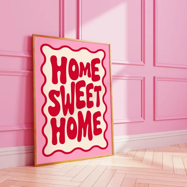 Home Sweet Funky Wavy Art Print