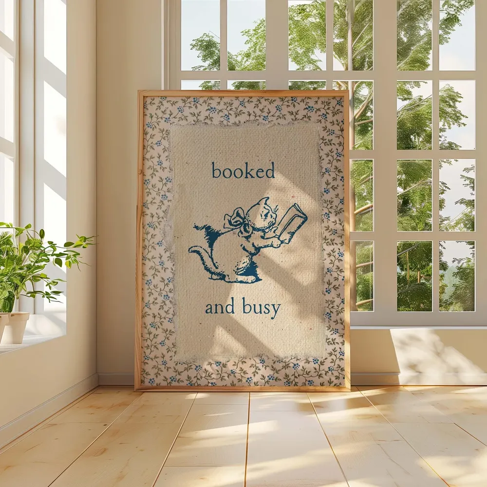 Vintage Book Art Cute Reading Poster Print - Image 2