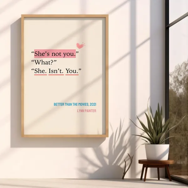 Better Than The Movies Book Quotes Poster, Bookish Gift