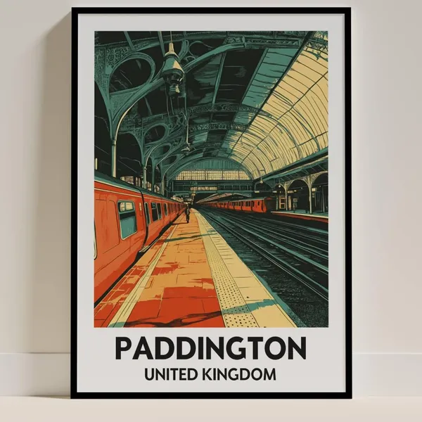 Paddington Station Poster, London Travel Art Print