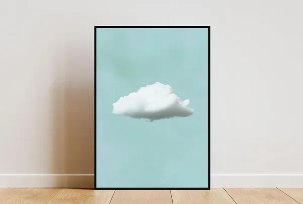 Sky Blue Cloud Minimalist Art Print