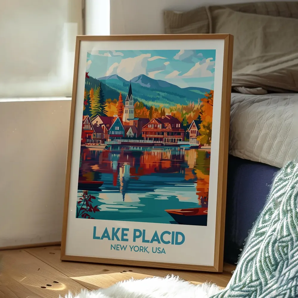 Lake Placid Adirondack National Park Travel Poster - Image 3