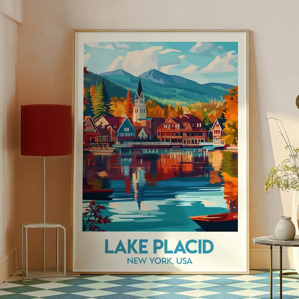 Lake Placid Adirondack National Park Travel Poster - Image 2