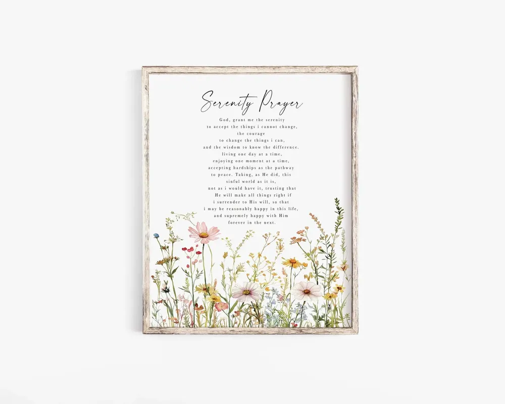 The Serenity Prayer Christian Bible Verse Poster - Image 2