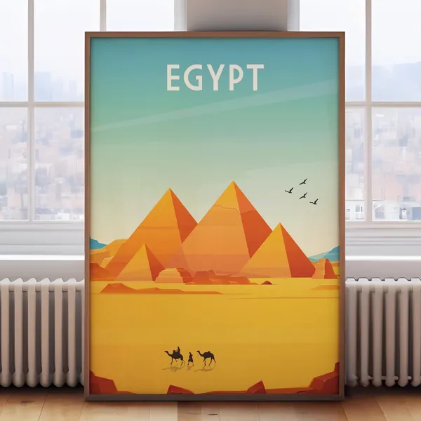 Cairo Retro Egypt Travel Poster, Wall Art Print