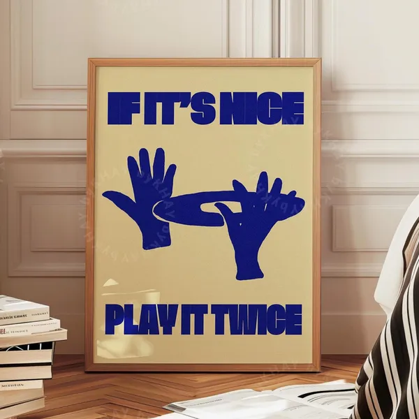 If It’s Nice, Play It Twice Retro Music Poster
