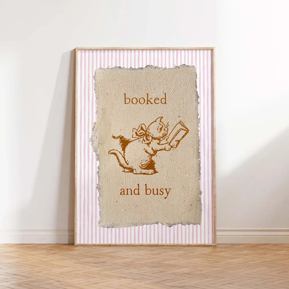Coquette Book Art, Cute Reading Poster - Image 2