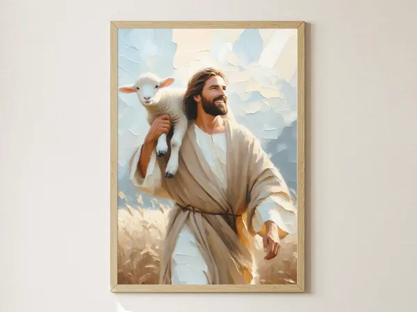 Joyful Return Lost Sheep Christian Art Print
