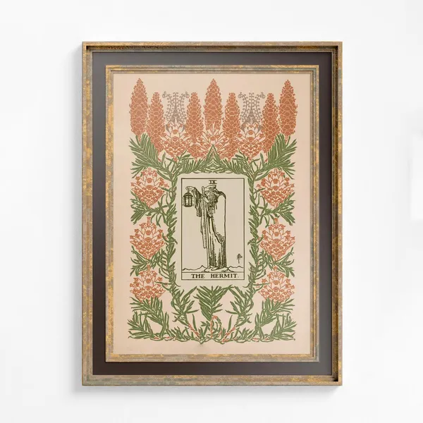Art Nouveau Hermit Poster, Vintage Tarot Card Print