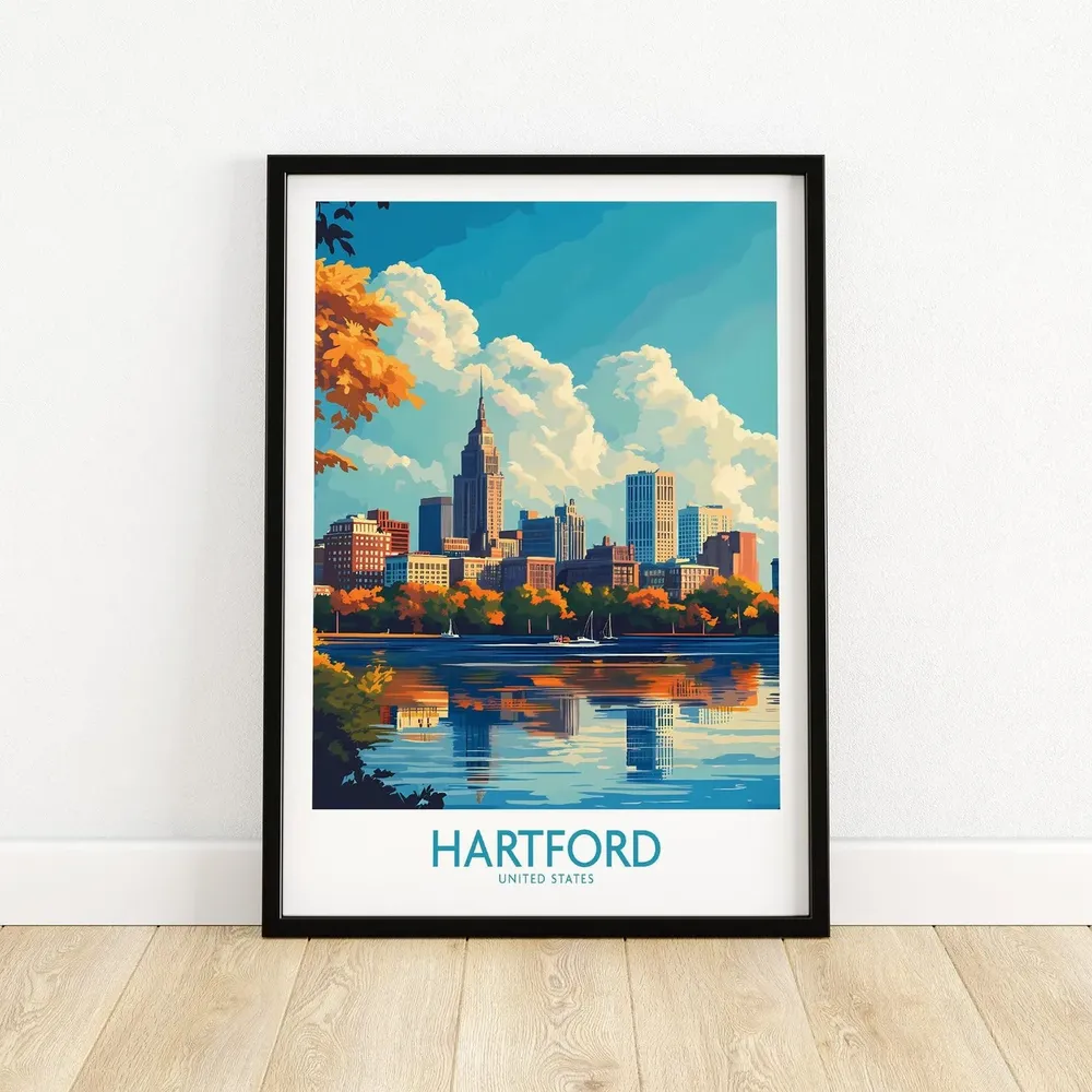 Hartford Poster, Connecticut Wall Art Print - Image 5