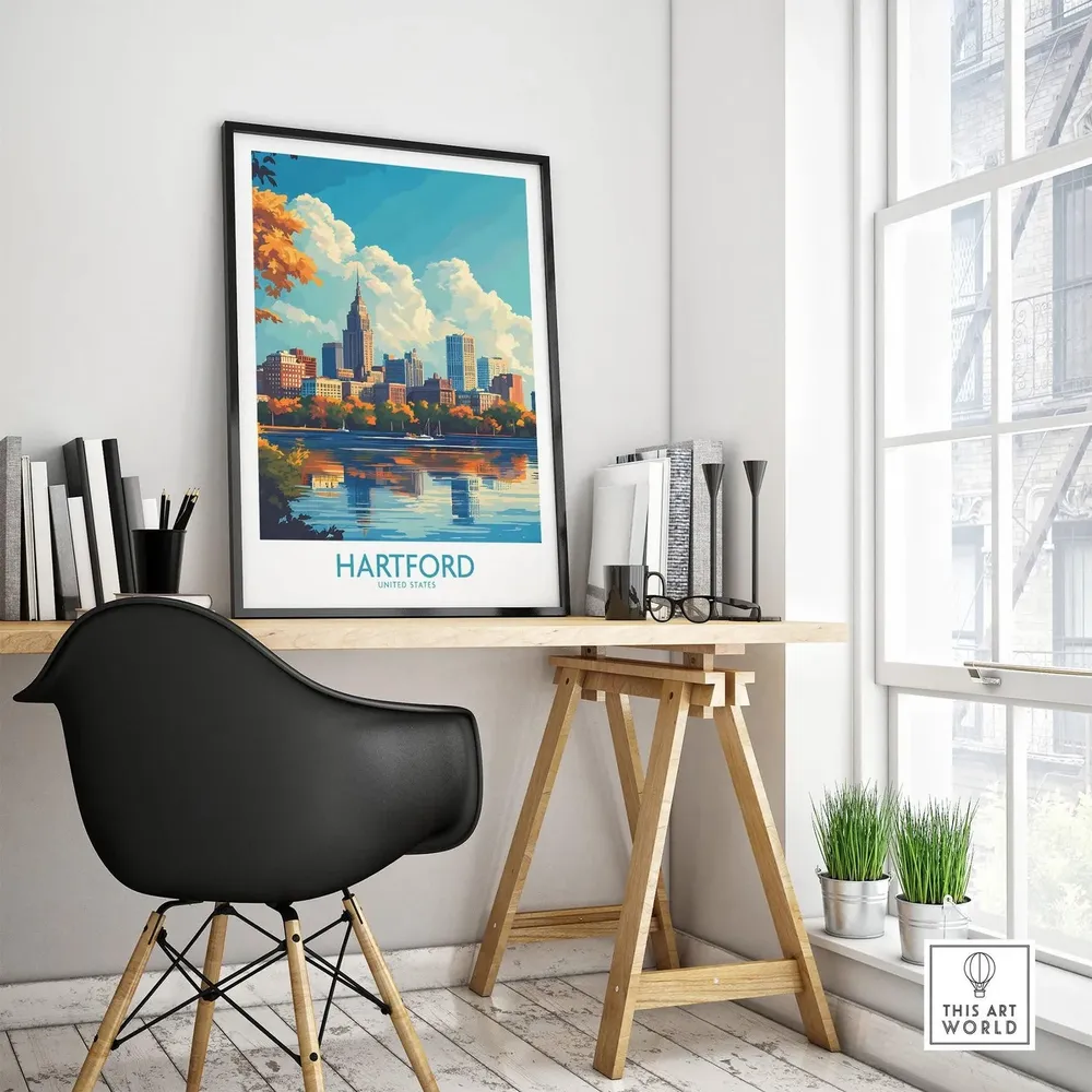 Hartford Poster, Connecticut Wall Art Print - Image 4