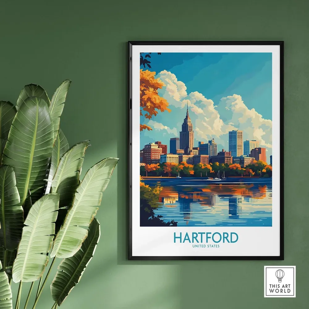 Hartford Poster, Connecticut Wall Art Print - Image 2